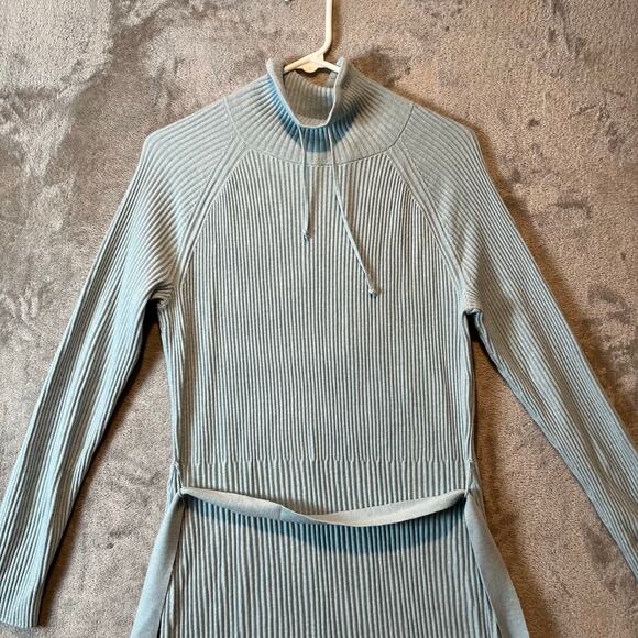 Etcetera Ribbed Knit Midi‎ Sweater Dress Size Large Wool Blend Blue New *Flawed - Picture 2 of 9